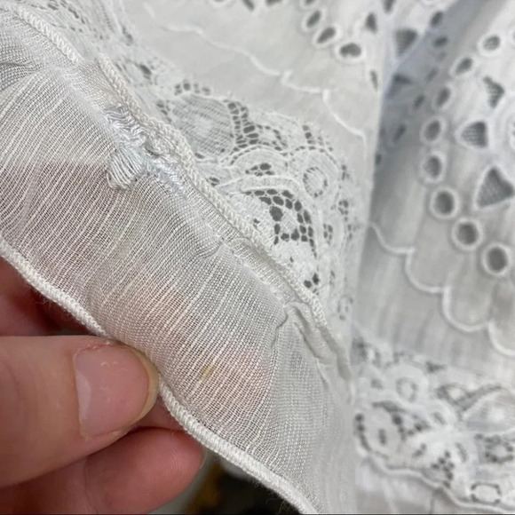 Temptation Positano Zinnia 100% Linen Embroidered Bell Sleeve Mini Dress Cover - Picture 8 of 11